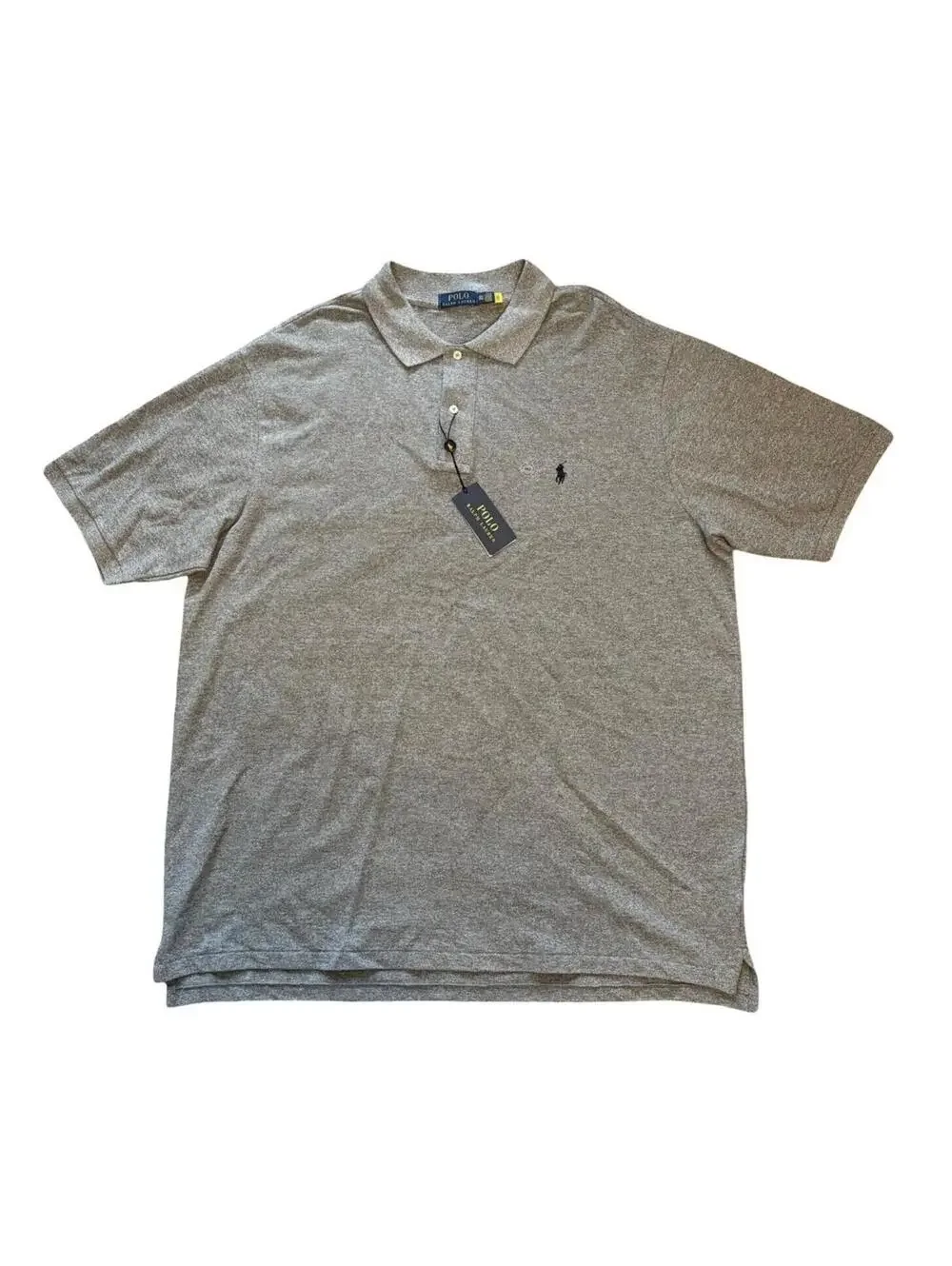 Polo Ralph Lauren Mens Custom Slim Fit Iconic Mesh Polo Shirt Gray 2XLT NWT $125